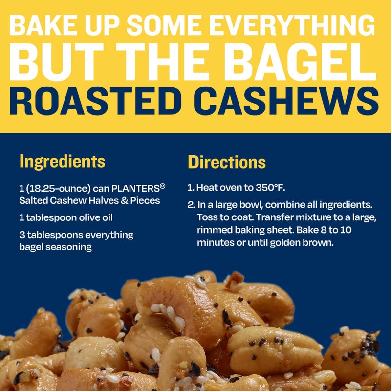 PLANTERS Salted Cashew Halves & Pieces, Party Snacks, Plant-Based Protein, 14 Oz Canister - Image 5